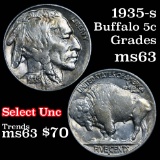 1935-s Buffalo Nickel 5c Grades Select Unc