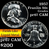 1957-p Franklin Half Dollar 50c Grades GEM++ Proof Cameo