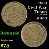 1863 Robinson & Ballou Civil War Token Grades Choice AU/BU Slider