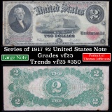 Series of 1917 $2 Legal Tender Note, Signatures of Speelman/White Grades vf+