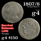 1807/6 Draped Bust Large Cent 1c Grades g, good