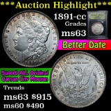 ***Auction Highlight*** 1891-cc Morgan Dollar $1 Graded Select Unc by USCG (fc)