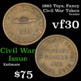 1863 Toys, Fancy Goods Civil War Token Grades vf++