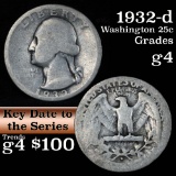 1932-d Washington Quarter 25c Grades g, good