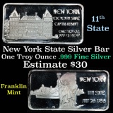 New York 11th State Capitol Albany Silver - 1 oz Silver Art Bar (.999 Pure)