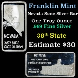 Nevada 36st State Capitol Carson City - 1 oz Silver Bar (.999 Pure)