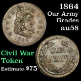 1864 Army Civil War Token Grades Choice AU/BU Slider