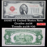 1928D $2 Red Seal United States note Choice AU/BU Slider