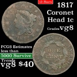 1817 13 Stars Coronet Head Large Cent 1c Grades vg, very good
