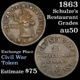 1863 Schulze's Resturant Civil War Token Grades AU, Almost Unc