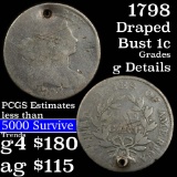 1798 Draped Bust Large Cent 1c Grades g details