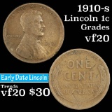 1910-s Lincoln Cent 1c Grades vf, very fine