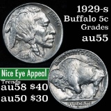 1929-s Buffalo Nickel 5c Grades Choice AU