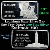 Louisiana 18nd State Capitol Baton Rouge - 1 oz Silver Bar (.999 Pure)