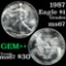 1987 Silver Eagle Dollar $1 Grades GEM++ Unc