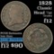 1828 Classic Head half cent 1/2c Grades f, fine