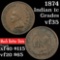 1874 Indian Cent 1c Grades vf++