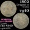 1802 Draped Bust Large Cent 1c Grades vg+