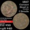 1817 Coronet Head Large Cent 1c Grades f details