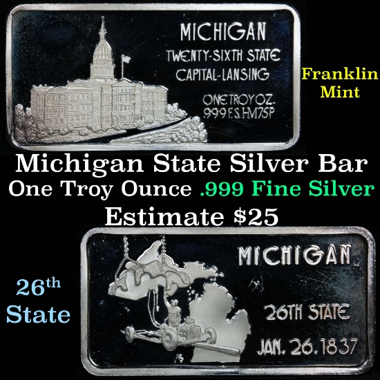 Michigan - 1 oz Silver Bar (.999 Pure)