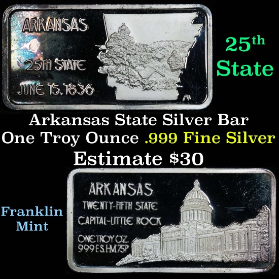 Arkansas - 1 oz Silver Bar (.999 Pure)
