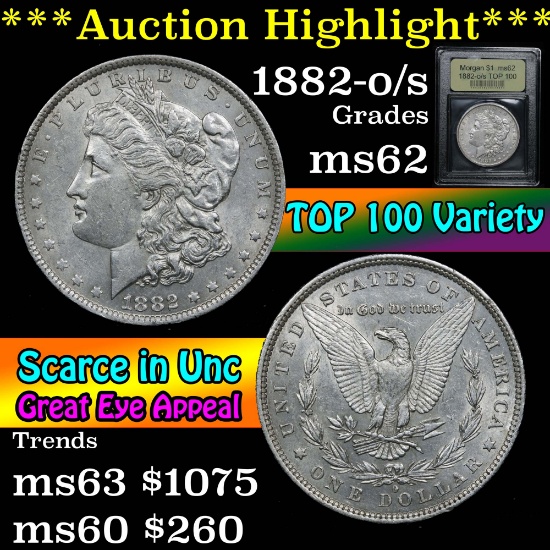 1882-o/s Morgan Dollar $1 Graded Select Unc By USCG