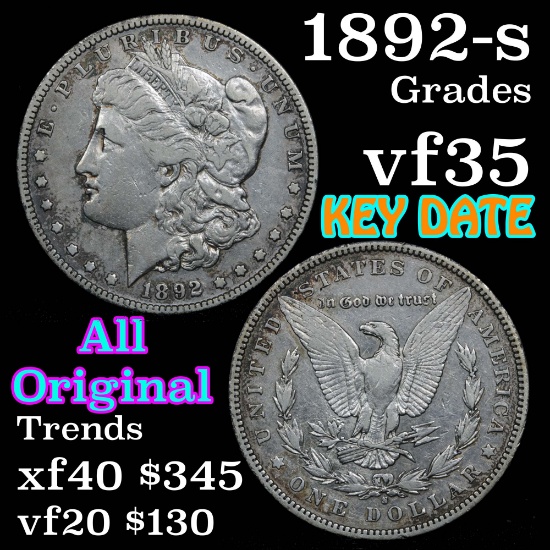 1892-s Morgan Dollar $1 Grades vf++