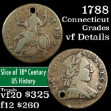 1788 Connecticut Colonial 1c Grades vf details