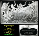 Bicentennial Council 13 orig States Ingot #68, Benedict Arnold Burns New London - 1.84 oz silver