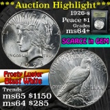 ***Auction Highlight*** 1926-s Peace Dollar $1 Graded Choice+ Unc By USCG (fc)