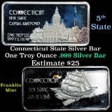 Connecticut - 1 oz Silver Bar (.999 Pure)