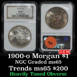 NGC 1900-o Morgan Dollar $1 Graded ms65 by NGC