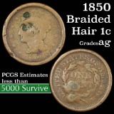 1850 Braided Hair Large Cent 1c Grades ag
