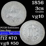 1856 3 Cent Silver 3cs Grades vg+