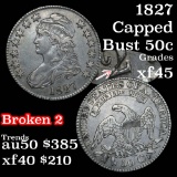 1827 Capped Bust Half Dollar 50c Grades xf+