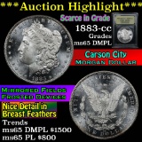 ***Auction Highlight*** 1883-cc Morgan Dollar $1 Graded GEM Unc DMPL By USCG (fc)