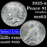 1925-s Peace Dollar $1 Grades Select Unc