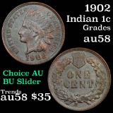 1902 Indian Cent 1c Grades Choice AU/BU Slider