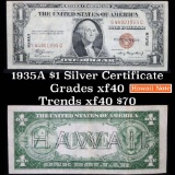 1935A $1 Silver Certificate Hawaii, Signatures of Julian & Morgenthau Grades xf