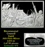 Bicentennial Council of 13 original States Ingot #54, Stony Point - 1.84 oz sterling silver