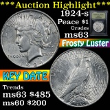 1924-s Peace Dollar $1 Graded Select Unc By USCG