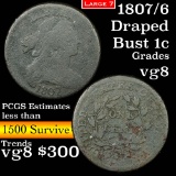 1807/6 Draped Bust Large Cent 1c Grades vg, very good