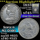 ***Auction Highlight*** 1833 Capped Bust Quarter 25c Graded xf+ By USCG (fc)