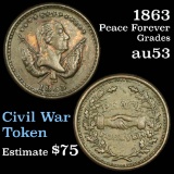 1863 Peace Forever Civil War Token 1c Grades Select AU