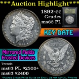 ***Auction Highlight*** 1892-cc Morgan Dollar $1 Graded Select Unc PL By USCG (fc)