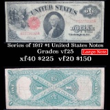 Series of 1917 $1 Legal Tender Note, Signatures of Speelman/White Grades vf+
