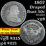 1807 Draped Bust Half Dollar 50c Grades vg, very good