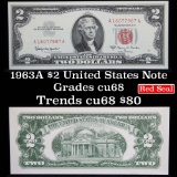 1963A $2 Red Seal United States Note Grades Gem++ CU