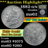 1882-o/s Morgan Dollar $1 Graded Select Unc By USCG