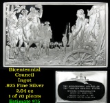 Bicentennial Council of 13 original States Ingot #62, Battle Of Camden - 1.84 oz sterling silver
